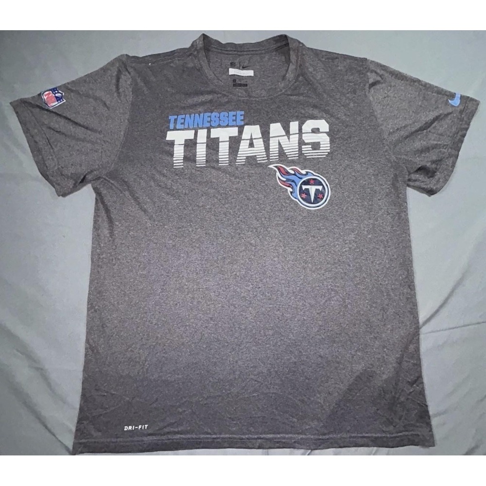 Tennessee Titans Team Issued Shirt Mens XL Gray NFL Football Nike Dri Fit Tee